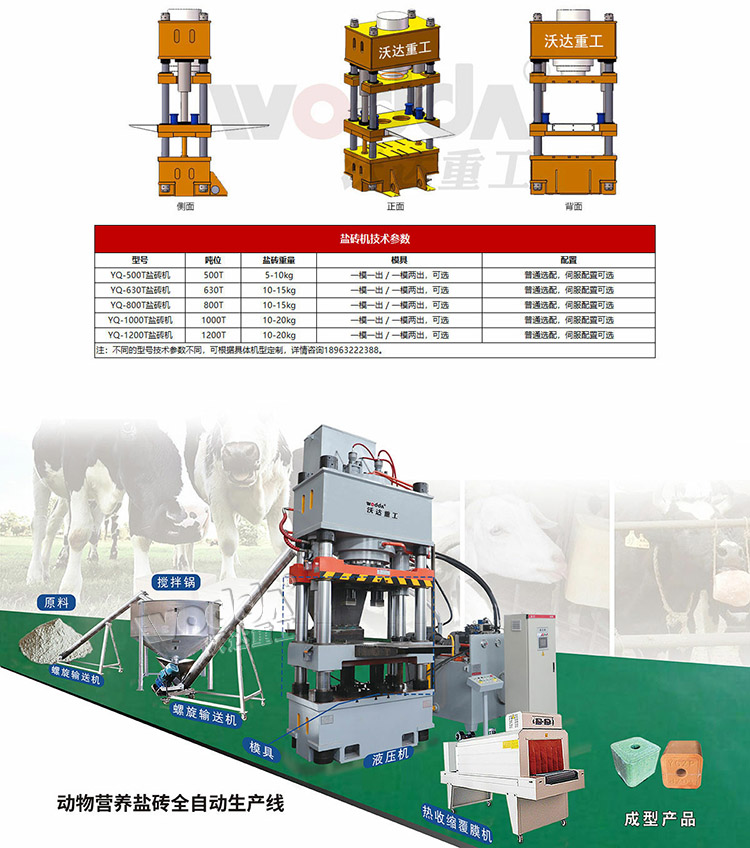 牛羊舔(tiǎn)磚液壓機(ji)參數
